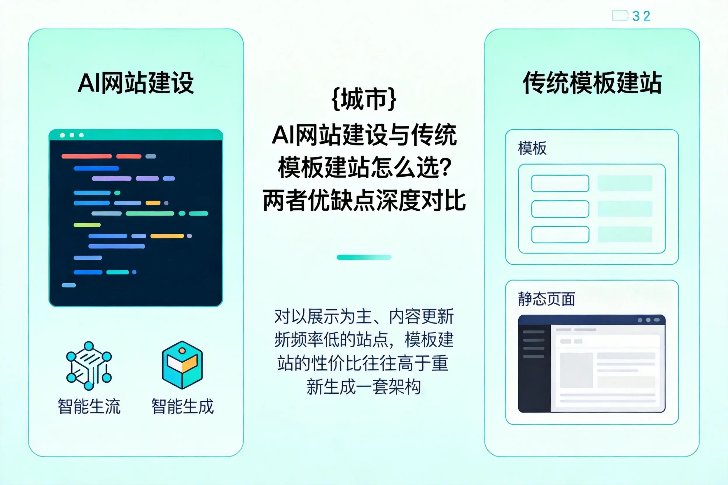 胡杨河AI网站建设与传统模板建站怎么选？两者优缺点深度对比