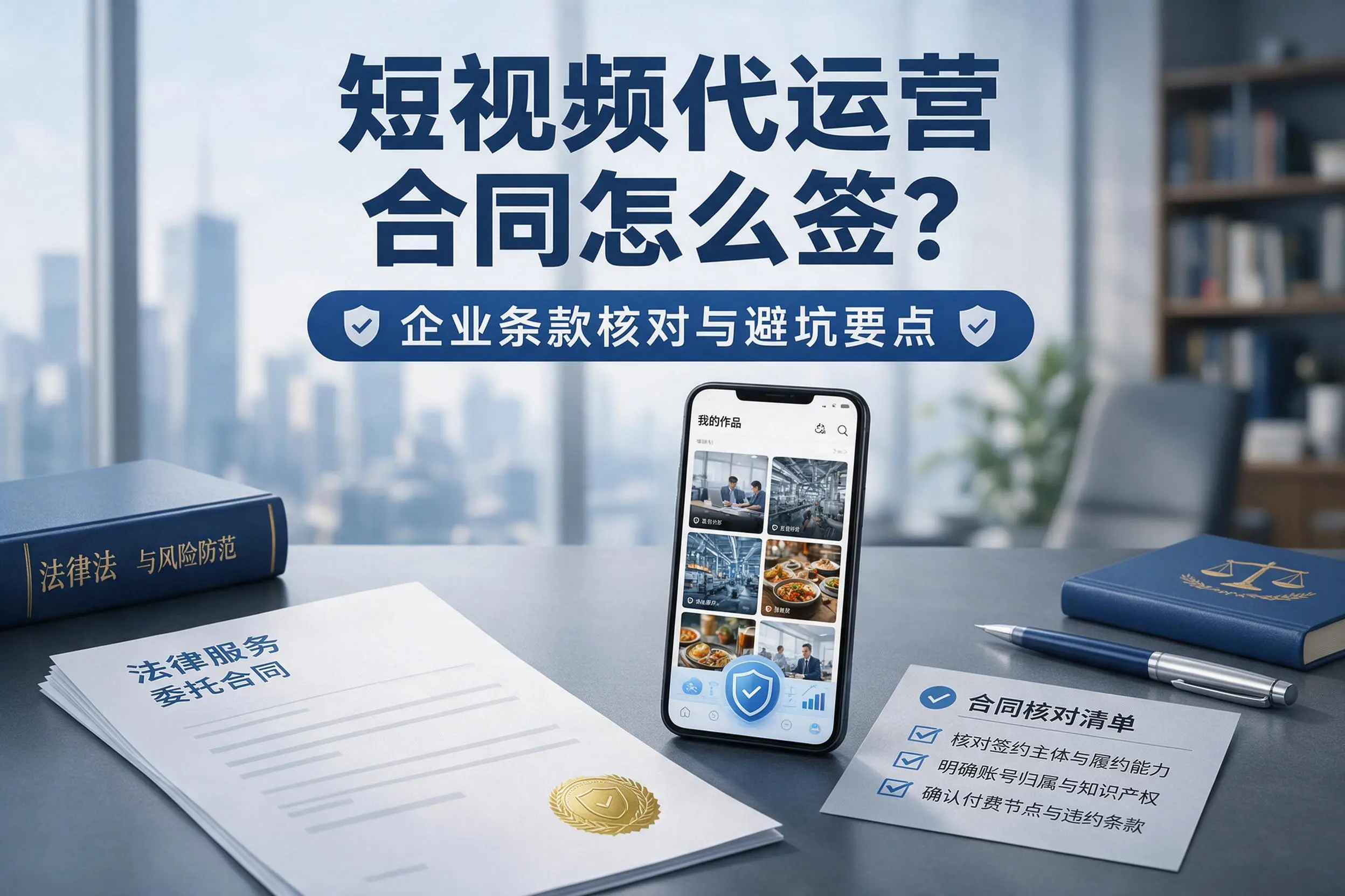 短视频代运营合同怎么签?胡杨河企业条款核对与避坑要点