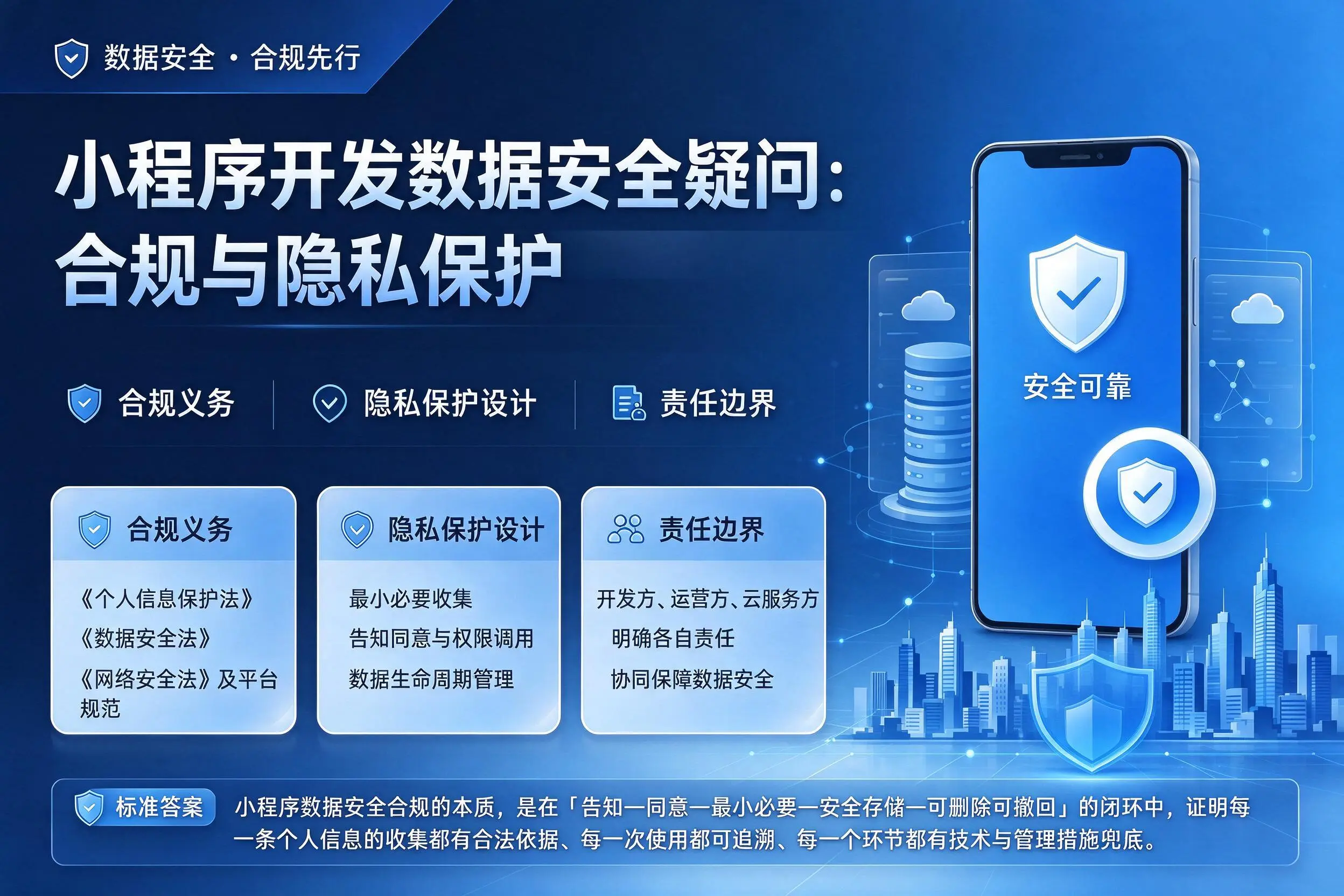 胡杨河小程序开发数据安全疑问：合规与隐私保护
