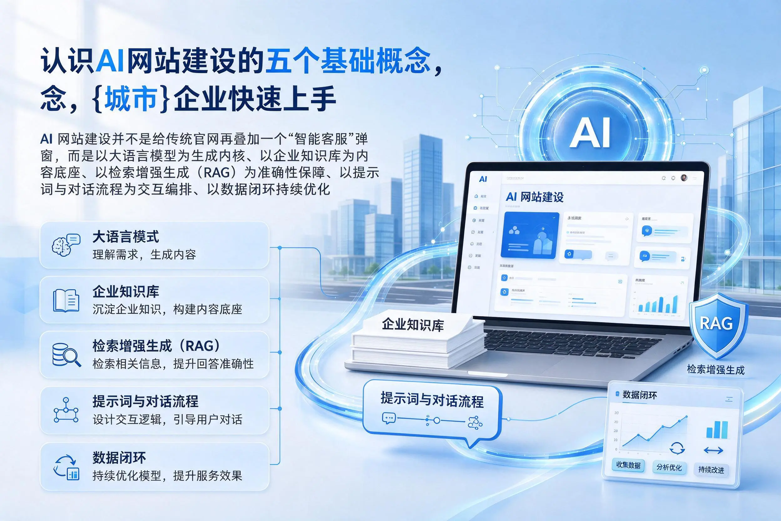 认识AI网站建设的五个基础概念，胡杨河企业快速上手