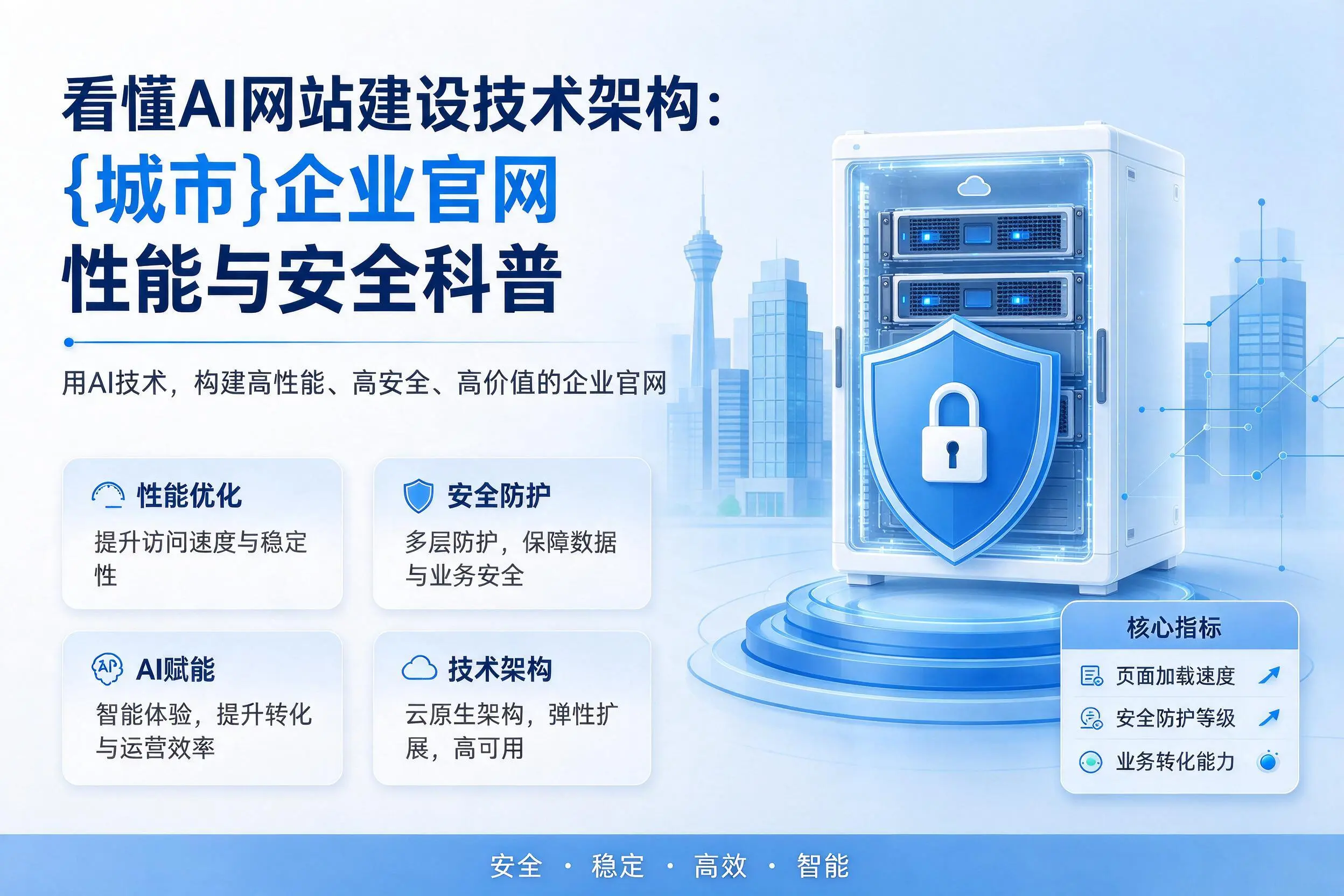看懂AI网站建设技术架构:胡杨河企业官网性能与安全科普