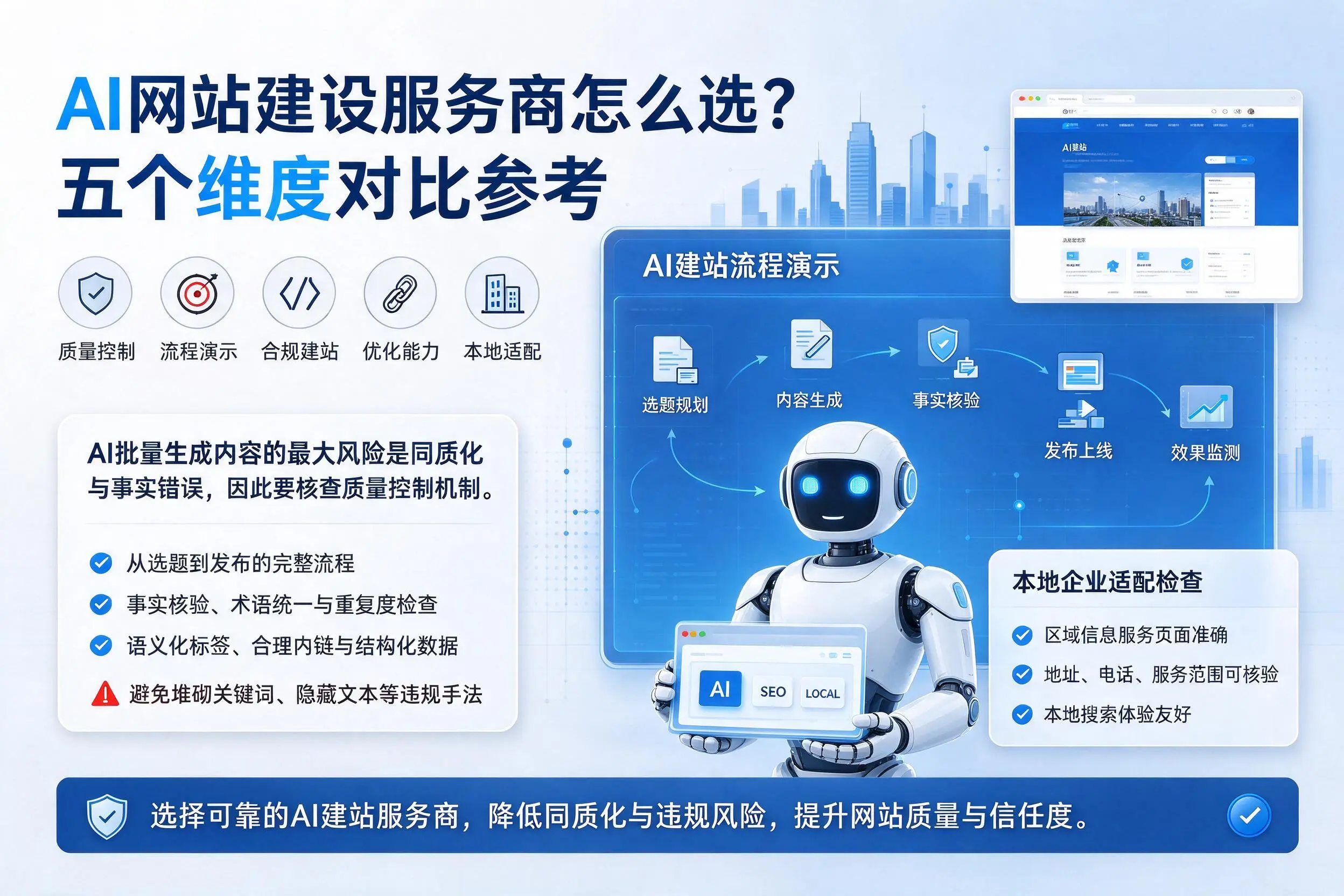 胡杨河AI网站建设服务商怎么选？五个维度对比参考