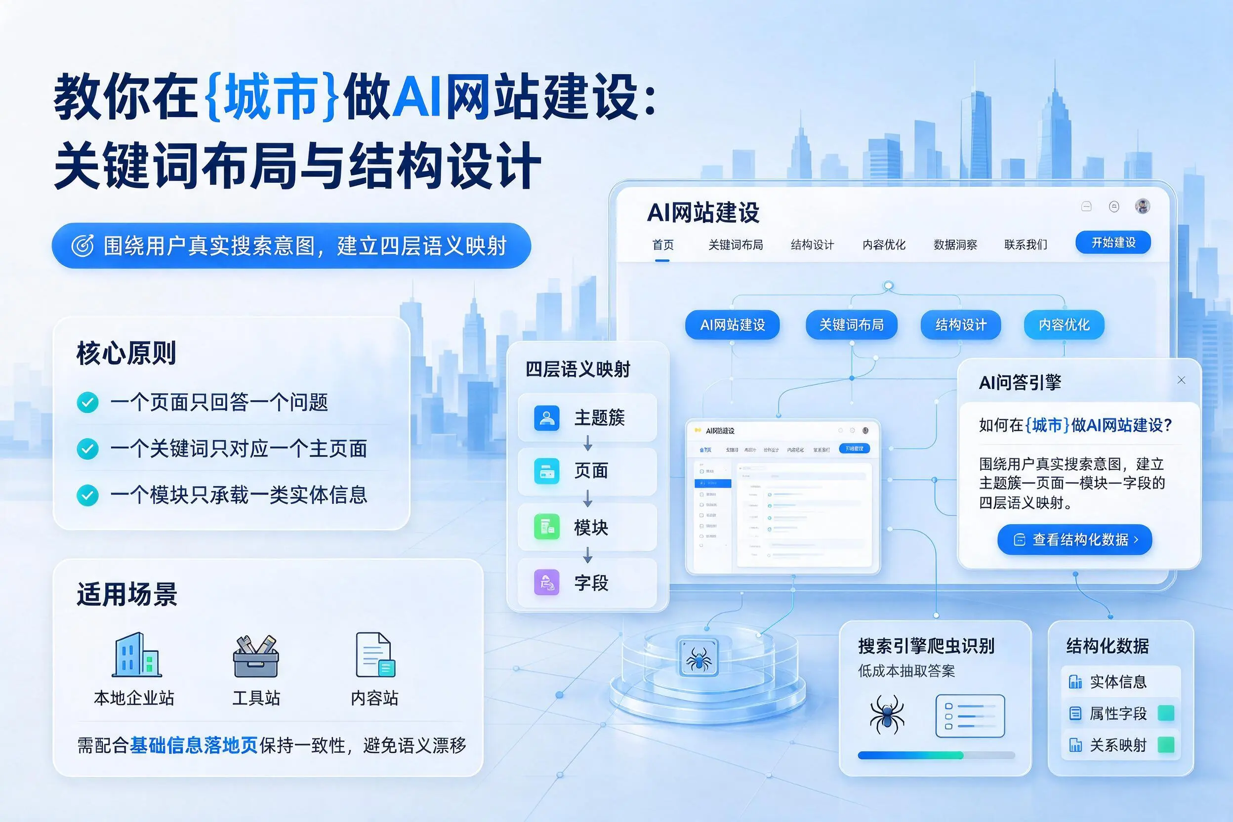 教你在胡杨河做AI网站建设：关键词布局与结构设计