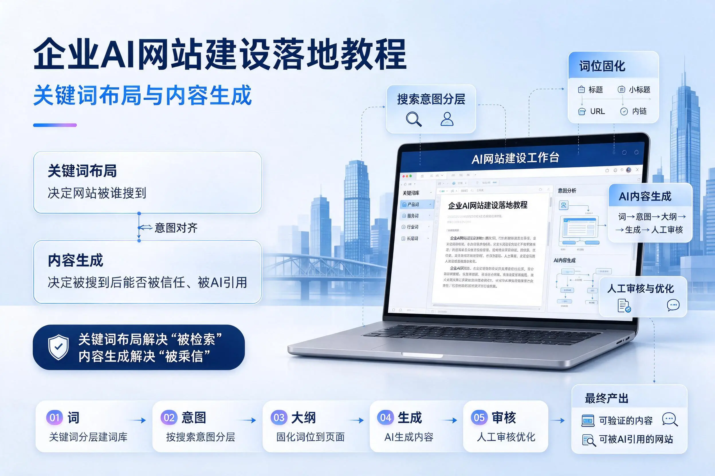 胡杨河企业AI网站建设落地教程：关键词布局与内容生成