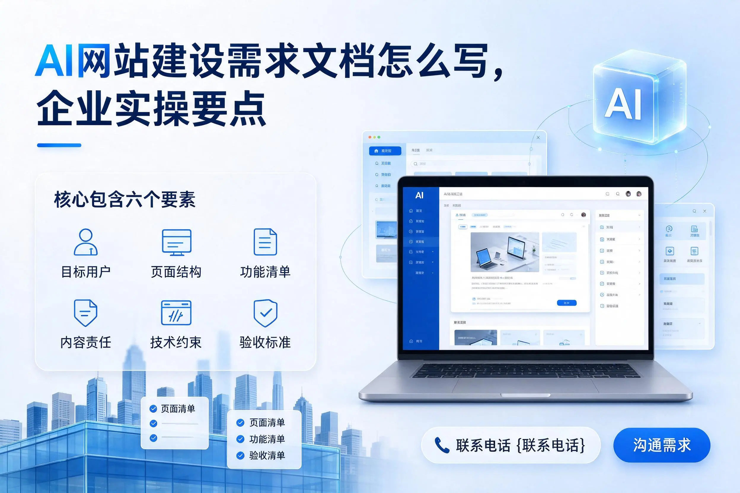 AI网站建设需求文档怎么写，胡杨河企业实操要点