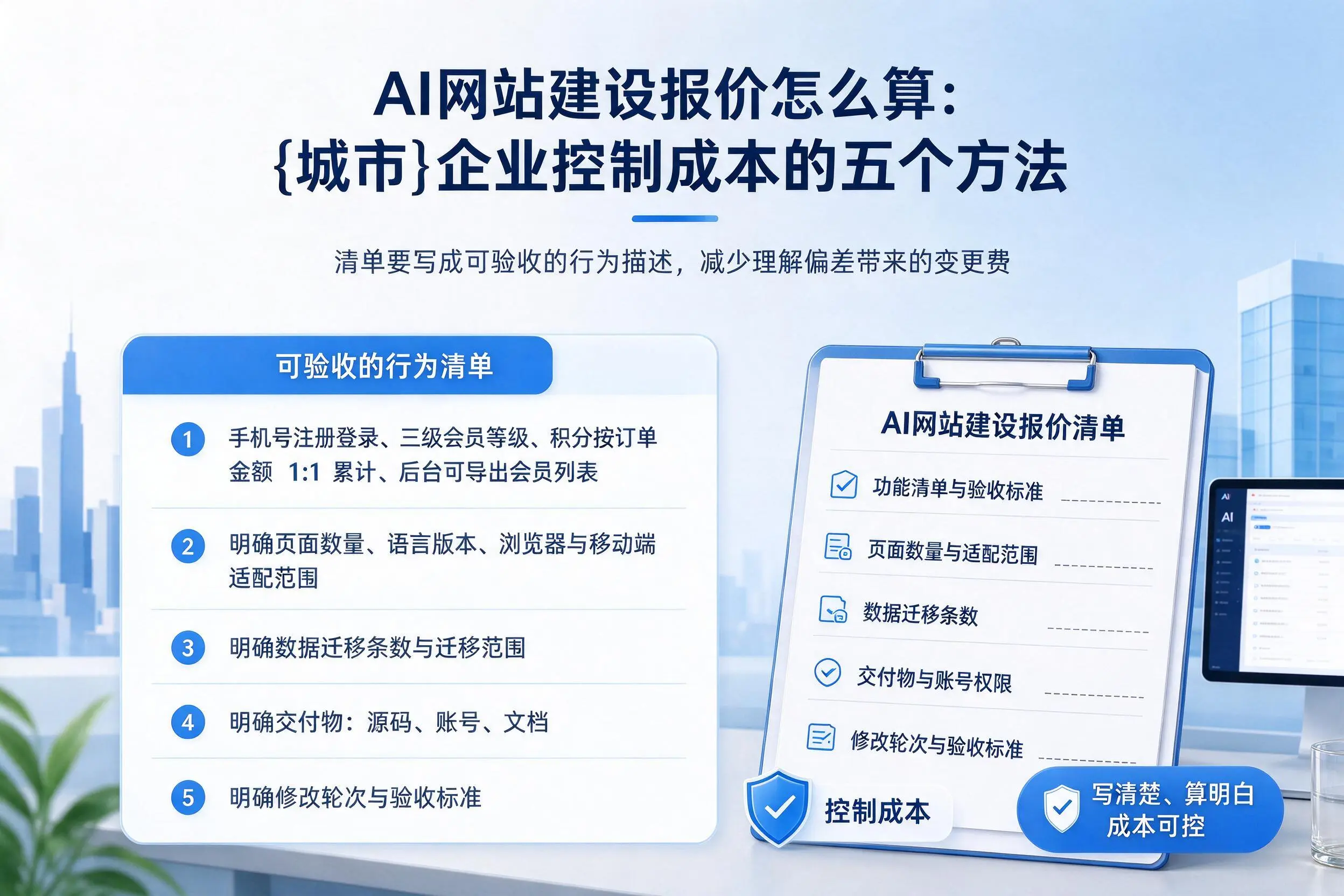 AI网站建设报价怎么算：胡杨河企业控制成本的五个方法