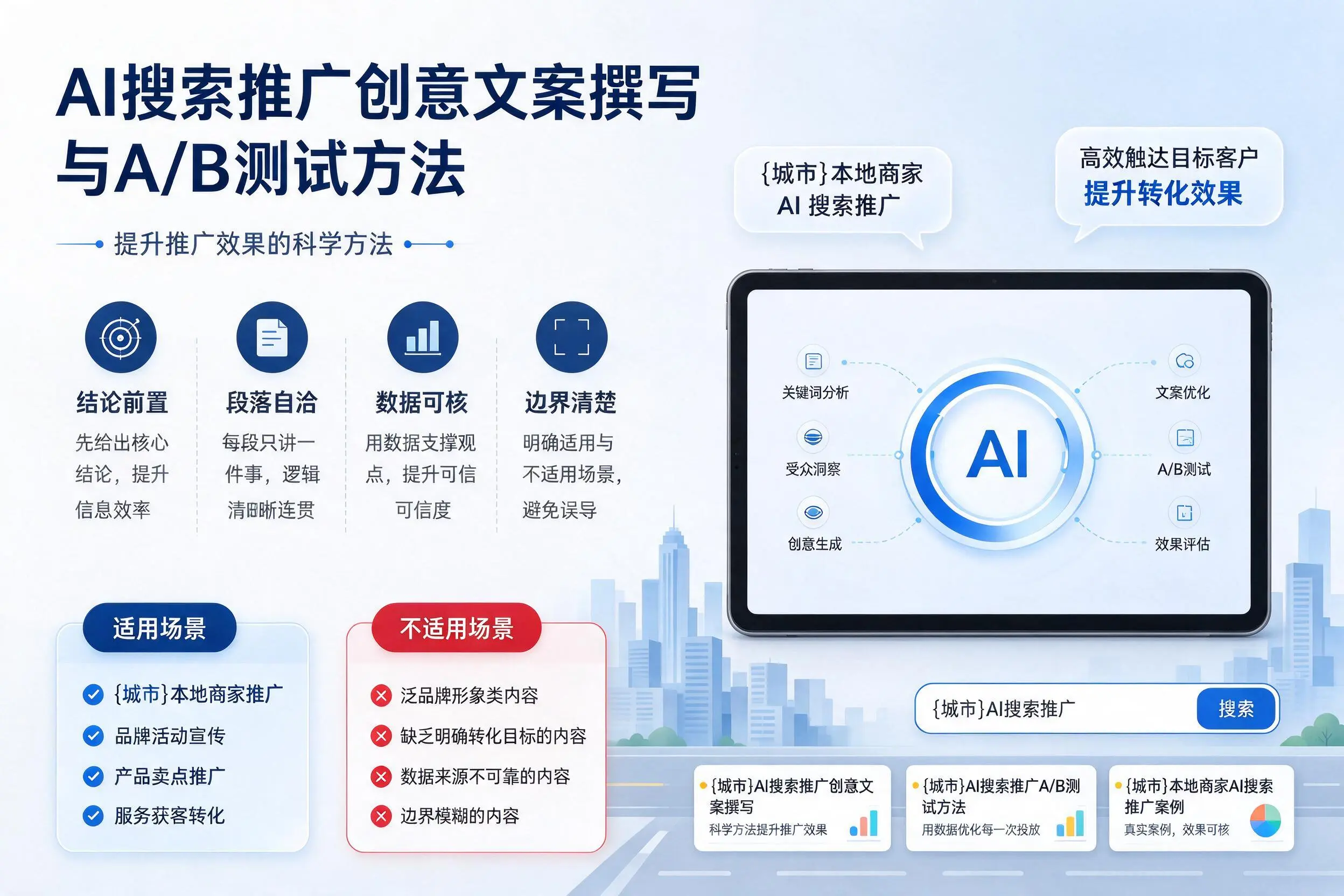胡杨河AI搜索推广创意文案撰写与A/B测试方法